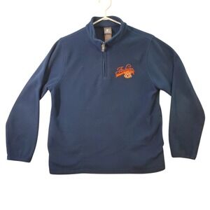 Starter Auburn Tigers Fleece Pullover Navy Blue 1/4 Zip Mens Large Embroidered